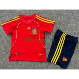 Camiseta España Primera Equipación Retro 2008 Niño Kit