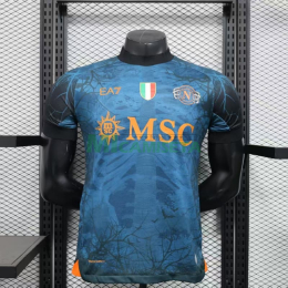 Camiseta Napoli 2025/2026 Edición Especial de Halloween Azul (EDICIÓN JUGADOR)