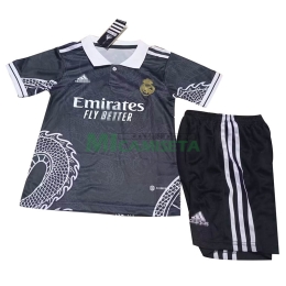 Camiseta Real Madrid 2023/2024 Negro/Blanco Niño Kit