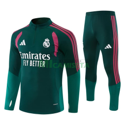 Sudadera De Entrenamiento Real Madrid 2026/2027 Verde Oscuro/Rosa