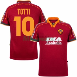 Camiseta TOTTI 10 AS Roma Primera Equipación Retro 1998/99