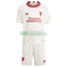 Camiseta Manchester United Tercera Equipación 2023/2024 Niño Kit