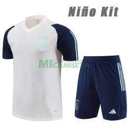 Camiseta de Entrenamiento Ajax de Ámsterdam 2023/2024 Niño Kit Blanco/Azul Marino