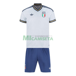 Camiseta Italia Segunda Equipación Mundial 2026 Blanco Niño Kit