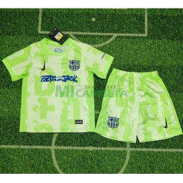 Camiseta Barcelona x Travis Scott Limited Edition Tercera Equipación 2024/2025 Verde Niño Kit