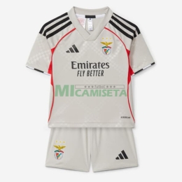 Camiseta Benfica Segunda Equipación 2025/2026 Gris Niño Kit