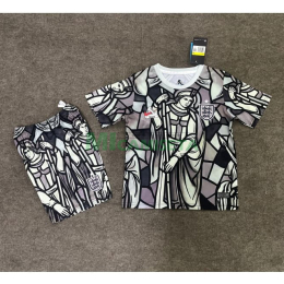 Camiseta Inglaterra x Palace 2026 Edición Especial Niño Kit Negro/Gris/Blanco