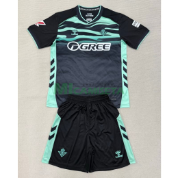Camiseta Real Betis Tercera Equipación 2025/2026 Negro Niño Kit con Parche La Liga