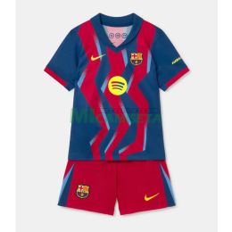 Camiseta Barcelona Cuarta Equipación 2025/2026 Azul/Rojo Niño Kit
