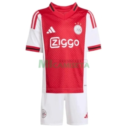 Camiseta Ajax Primera Equipación 2025/2026 Rojo/Blanco Niño Kit