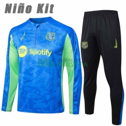 Sudadera De Entrenamiento Barcelona 2024/2025 Niño Kit Azul/Verde