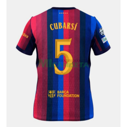 Camiseta CUBARSÍ  5 Barcelona Primera Equipación 2026/2027 Rojo/Azul con Parche UCL