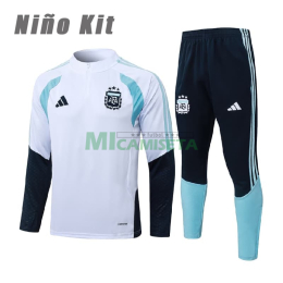 Sudadera de Entrenamiento Argentina 2026 Niño Kit Blanco