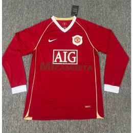 Camiseta Manchester United Primera Equipación Retro 2006/07 ML Rojo