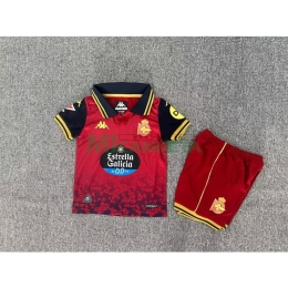 Camiseta Deportivo de La Coruña Segunda Equipación 2025/2026 Rojo Niño Kit con Parche La Liga