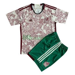 Camiseta México Segunda Equipación 2022 Copa Mundial Niño Kit
