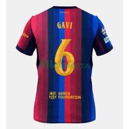 Camiseta GAVI 6 Barcelona Primera Equipación 2026/2027 Rojo/Azul con Parche UCL