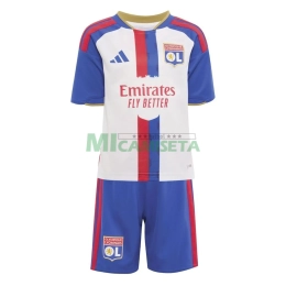 Camiseta Olympique De Lyon Primera Equipación 2026/2027 Blanco/Azul Niño Kit