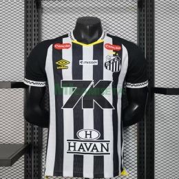 Camiseta Santos FC Segunda Equipación 2025/2026 Negro/Blanco con Publicitario (EDICIÓN JUGADOR)
