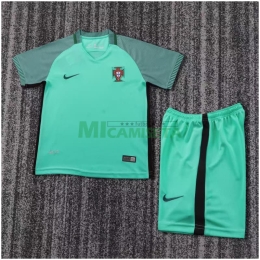 Camiseta Portugal Segunda Equipación Retro 2016 Niño Kit
