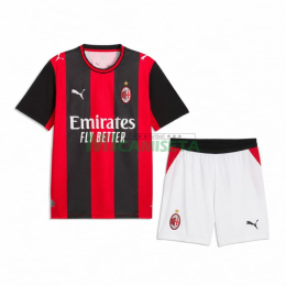 Camiseta AC Milan Primera Equipación 2026/2027 Rojo/Negro Niño Kit