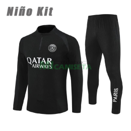 Sudadera De Entrenamiento PSG 2025/2026 Niño Kit Negro/Blanco (EDICIÓN JUGADOR)