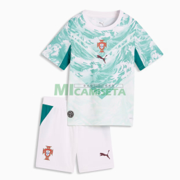 Camiseta Portugal Segunda Equipación Mundial 2026 Verde/Blanco Niño Kit