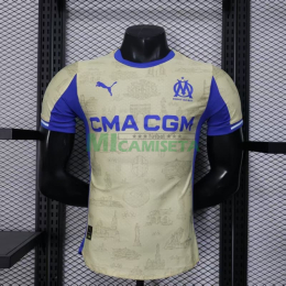 Camiseta Olympique Marsella Cuarta Equipación 2025/2026 Amarillo/Azul (EDICIÓN JUGADOR)