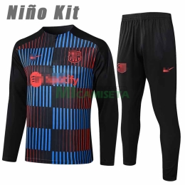 Sudadera De Entrenamiento Barcelona 2024/2025 Niño Kit Negro/Azul