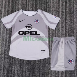Camiseta PSG Segunda Equipación Retro 2001/02 Gris Niño Kit