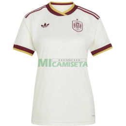 Camiseta España Segunda Equipación Mundial 2026 Blanco/Rojo Mujer