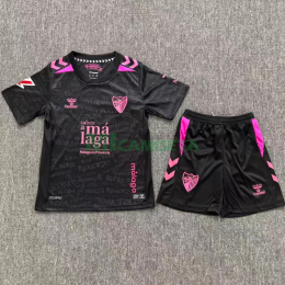 Camiseta Málaga CF Tercera Equipación 2026/2027 Negro Niño Kit con Parche La Liga