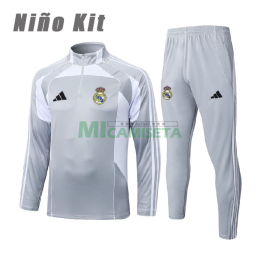 Sudadera De Entrenamiento Real Madrid 2025/2026 Niño Kit Gris