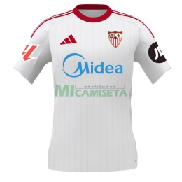 Camiseta Sevilla FC Primera Equipación 2025/2026 Blanco con Parche La Liga