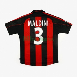 Camiseta MALDINI 3 AC Milan Primera Equipación Retro 2000/01