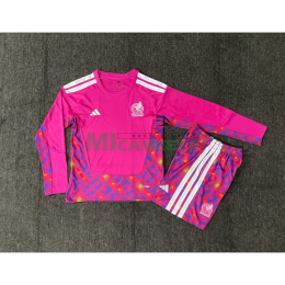 Camiseta de Portero México Primera Equipación Mundial 2026 ML Rosa Niño Kit