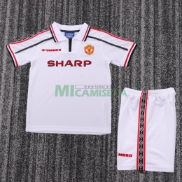 Camiseta Manchester United Edición Conmemorativa 1998/99 Blanco Niño Kit
