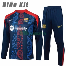 Sudadera De Entrenamiento Barcelona 2024/2025 Niño Kit Azul Marino/Rojo