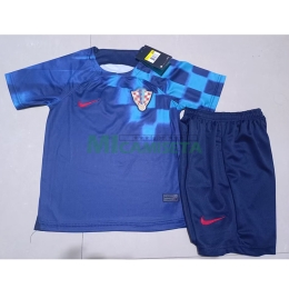 Camiseta Croacia Segunda Equipación 2022 Mundial Niño Kit