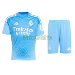 Camiseta de Portero Real Madrid 2025/2026 Azul Niño Kit