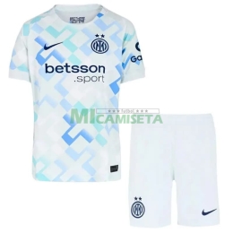 Camiseta Inter de Milan Segunda Equipación 2025/2026 Blanco Niño Kit