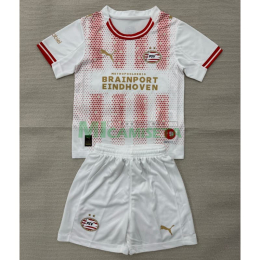 Camiseta PSV Eindhoven Cuarta Equipación 2025/2026 Blanco/Rojo Niño Kit