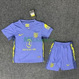 Camiseta Atlético de Madrid Segunda Equipación 2025/2026 Azul Niño Kit