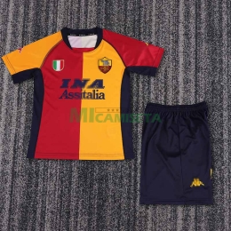 Camiseta AS Roma Primera Equipación Retro 2000/01 Niño Kit