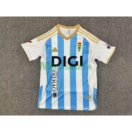 Camiseta Real Oviedo Tercera Equipación 2025/2026 Azul/Blanco con Parche La Liga