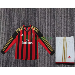 Camiseta AC Milan Primera Equipación Retro 2013/14 ML Rojo/Negro Niño Kit