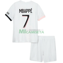 Camiseta Mbappé 7 PSG Segunda Equipación 2021/2022 Niño Kit