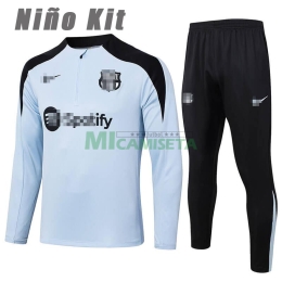 Sudadera De Entrenamiento Barcelona 2024/2025 Niño Kit Azul Claro/Negro
