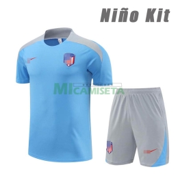 Camiseta de Entrenamiento Atlético de Madrid 2024/2025 Niño Kit Azul/Gris (El Escudo Anterior)