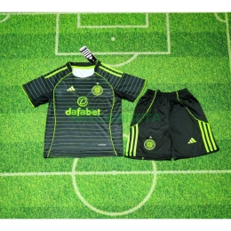 Camiseta Celtic Segunda Equipación 2025/2026 Negro/Verde Niño Kit